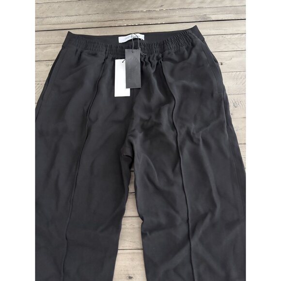 NWT SPRWMN BLACK CREPE WIDE LEG PINTUCK TROUSERS PANTS Size Small - Picture 5 of 7